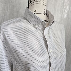 Dress Shirt Extra‎ Slim Fit Size M White Polka Dots Corpcore Officecore Career